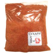 Сухарь/Delfi/ панировочный, быстротонущий, пылящий, 0,5кг, аромат чеснок, цвет красный