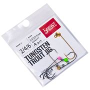 Вольфр.джиг-головка/Lucky John/,4шт,зол.0.15г/2,5мм,сереб.0,15г/2,5мм,роз.0,2г/3,0мм,зел.0,25г/3,5мм