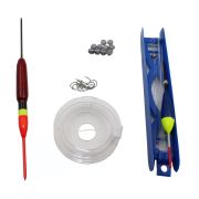 Удочка оснащенная c запасным поплавком, крючками  и грузилами