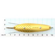 Блесна «СУДАКОВАЯ»/Олта/, 12г, 80мм, матовое золото, кр.Mustad №4/0, цветной металл, 5шт