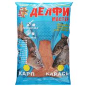 Прикорм MASTER карп, карась/Delfi/, 0.8кг, аромат конопля, цвет желтый, коробка 15шт