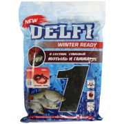Прикорм зимний увлажненный ICE Ready Карась/Delfi/, 500г, аромат мотыль+червь, черный