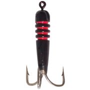 Морм.вольфр.«Черт»/Олта/, 2,5мм, петля, L=11мм, черный с цв.рисками(красный), б/о, 0.7гр