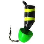 Морм.вольфр.«Безнасадка»/Олта/, 3,0мм, петля, пчелка желтый, латунь конус неон зеленый, 0.8гр