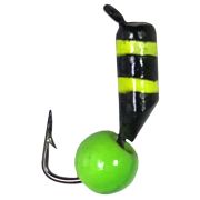 Морм.вольфр.«Безнасадка»/Олта/, 2,0мм, петля, пчелка желтый, латунный шарик неон зеленый, 0.4гр