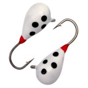 Мормышка вольфрамовая «Condor», капля с ушком, d 3,0 мм, вес 0,5 гр, обмазка белая с точками /10 шт/