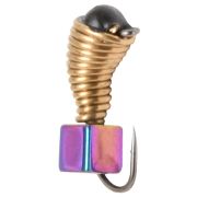 Морм.вольфр.«Уралочка рифленая с кубиком хамелеон» /Олта/, 3.0мм, 0,80гр, коронка золото