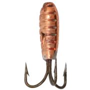 Морм.вольфр.«Чертик с рифлением» с отверстием, медь, d2.9мм, 0.63гр, кр.№16, 5шт