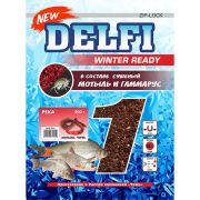 Прикорм зимний увлажненный ICE Ready Река/Delfi/, 500г, аромат червь+мотыль, черный, коробка 20шт