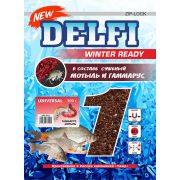 Прикорм зимний увлажненный ICE Ready Универсальный/Delfi/, 500г, гаммарус+мотыль,черн+блест,кор.20шт